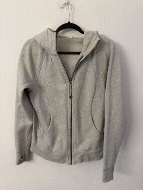 Lululemon Gray Full-Zip Hoodie With Thumbholes Womens Size 10